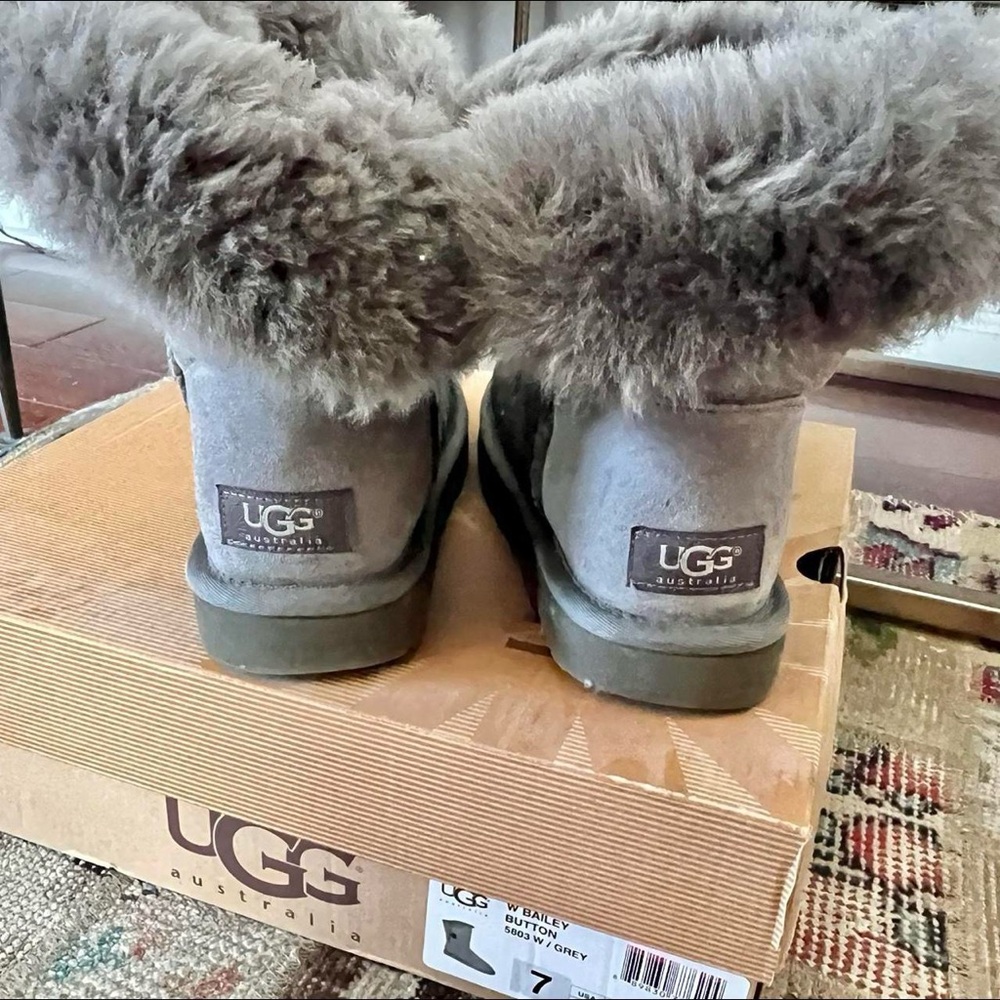 UGG Gray Fur-Lined Boots